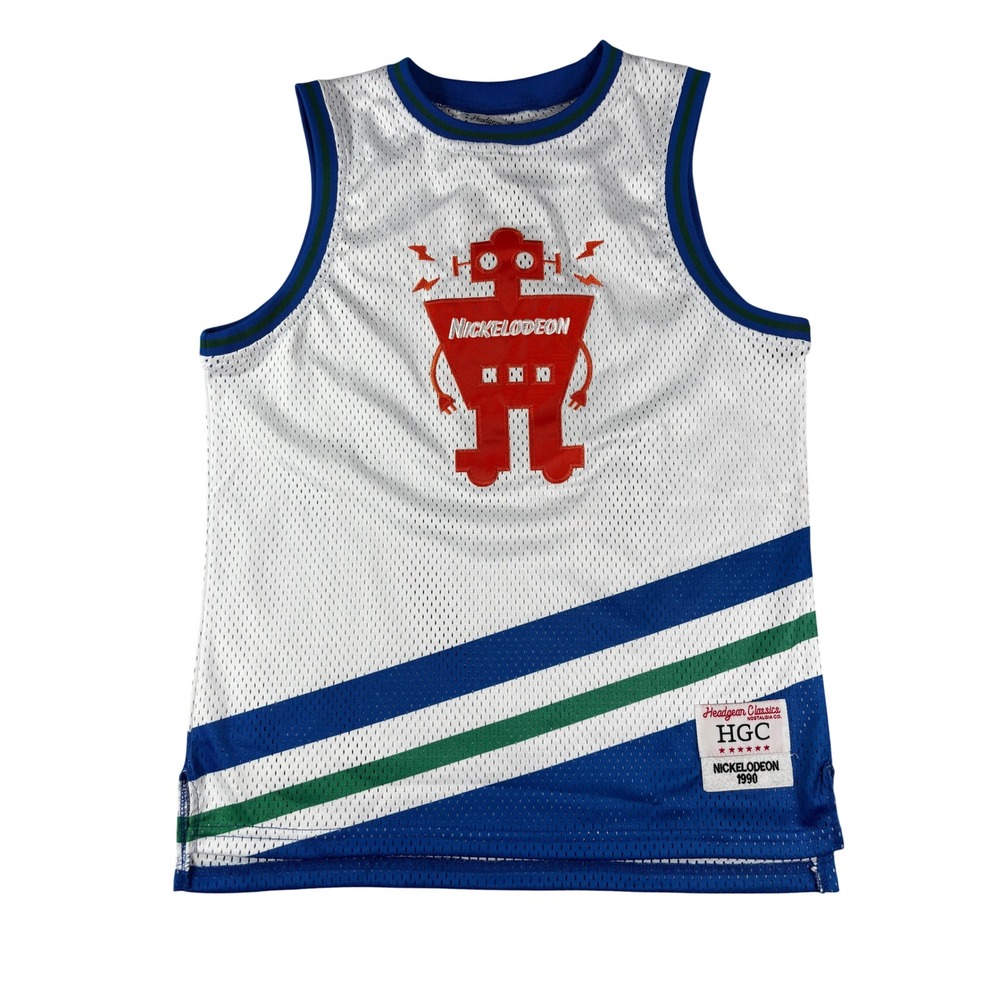 Headgear Classics Nickelodeon Basketball Jersey Youth Large White Blue